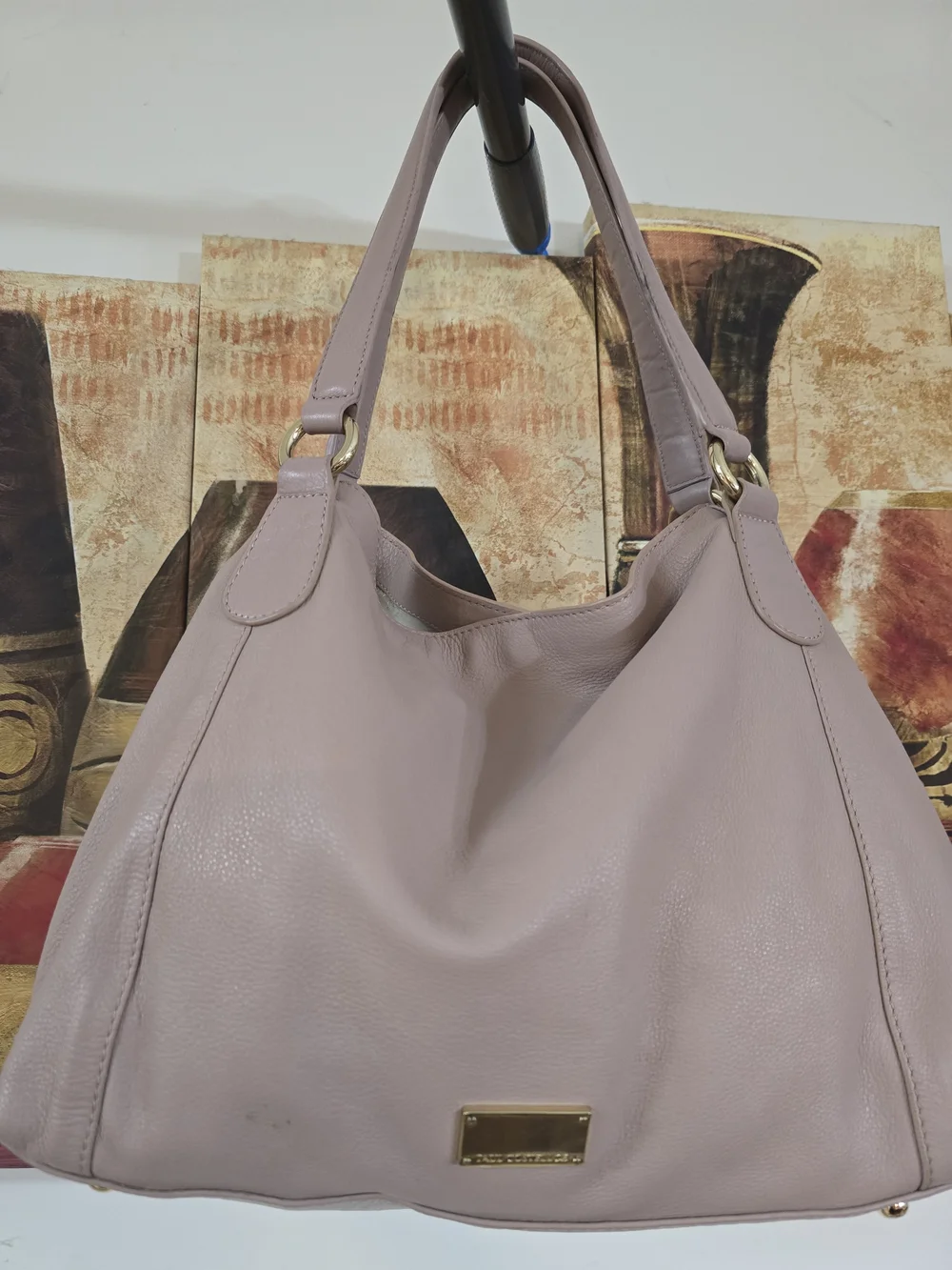 Paul Costelloe Mauve Pink Leather Hobo Bag